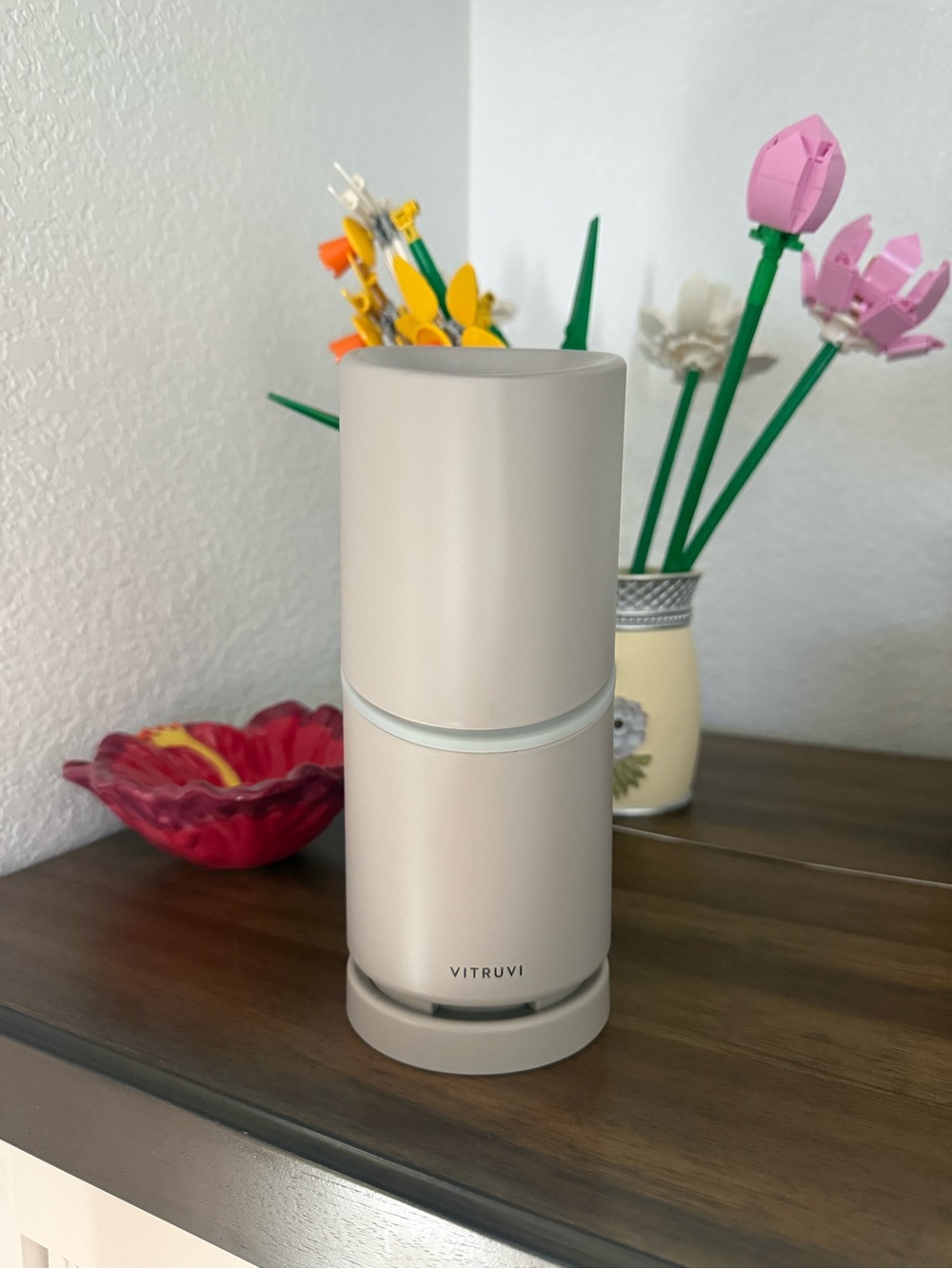 Vitruvi Beige Ultrasonic Home Diffuser - Elegant Neutral Wall Decor